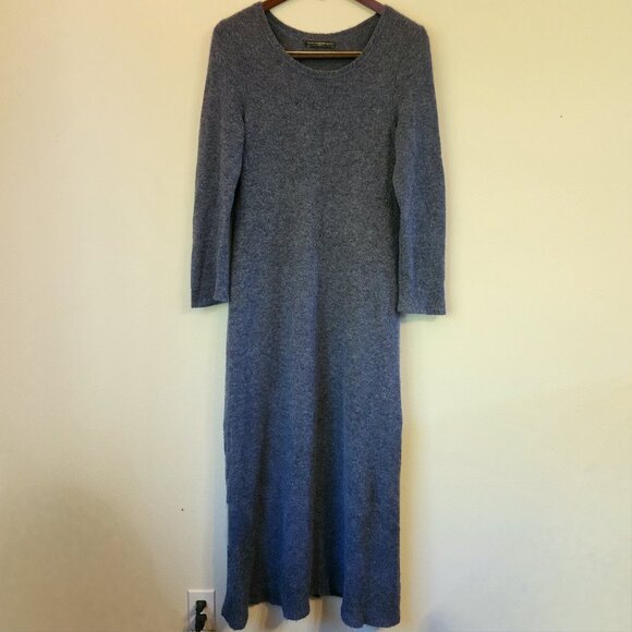 Peruvian Connection Baby Alpaca Wool Sweater Maxi Dress Women L Minimalist Lux - Picture 1 of 13